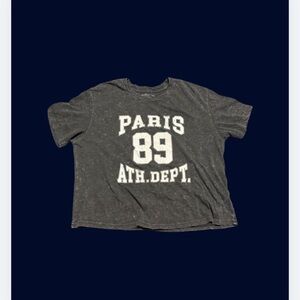 Rebellious One Black Heather 'Paris 89' Cropped Graphic Tee